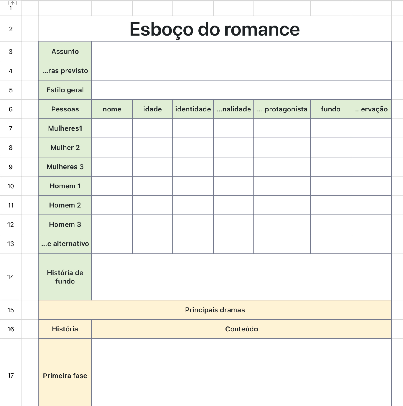 Esboço do romance